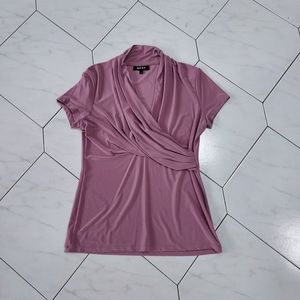 DKNY Mauve Faux Wrap Top Size Medium